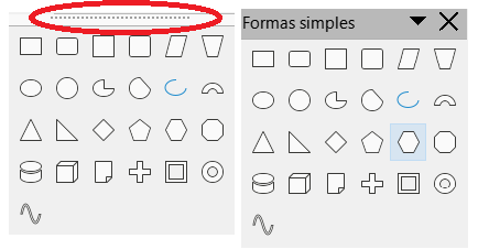 Exemplo de criação de sub-barra de ferramentas flutuante a partir de uma paleta de ferramentas