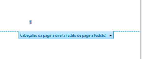 marcador de cabeçalho no topo da área de texto