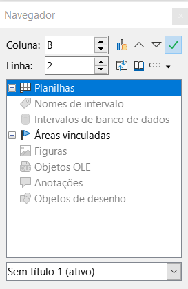Navegador do Calc