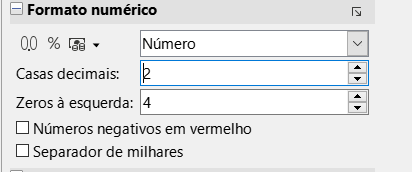 Definir zeros à esquerda na barra lateral