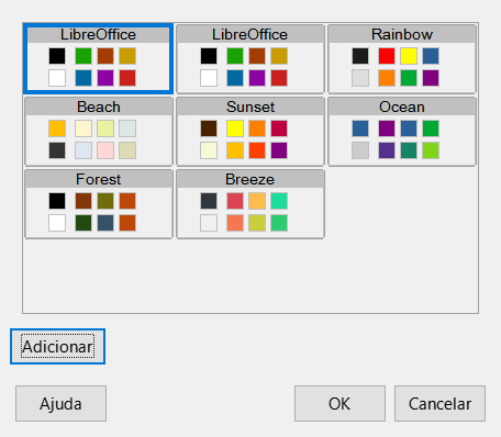 Caixa de diálogo Tema