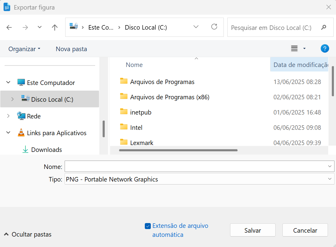 Caixa de diálogo – Exportar figura