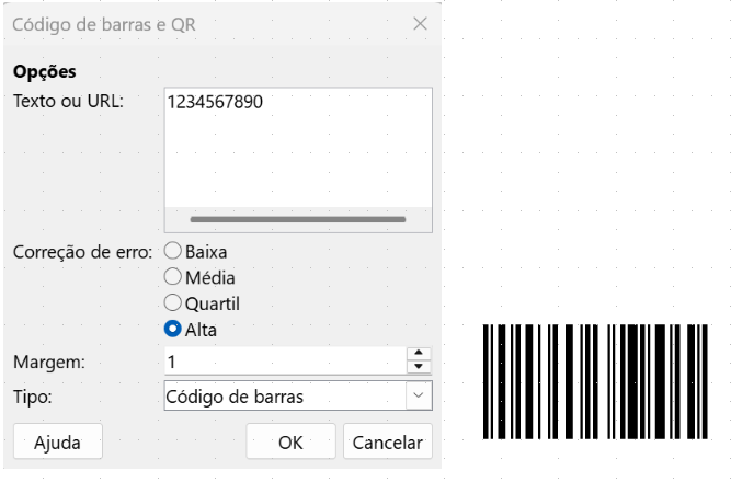 Exemplo de geração de código de barras