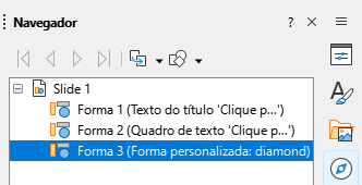 caixa de diálogo Navegador