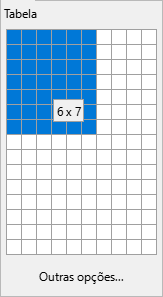 inserir gráfico de tabela