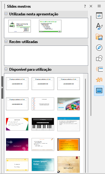 deque Slides mestres na Barra lateral