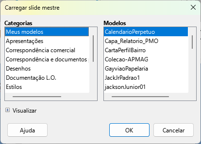 caixa de diálogo Carregar slide mestre