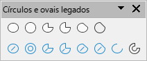 barra de ferramentas Círculos e ovais legados