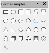 sub-barra de ferramentas Formas simples