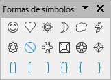 barra de ferramentas Formas de símbolos