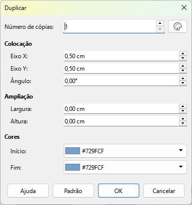 caixa de diálogo Duplicar