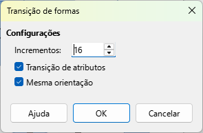 caixa de diálogo Transição de formas