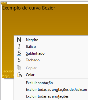 exemplo de inserção de anotações