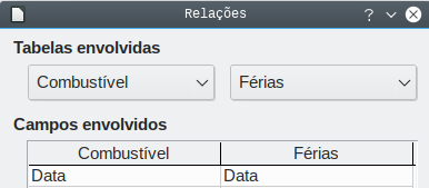 campos selecionados em um relacionamento
