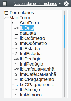 Navegador de formulários
