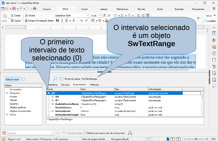 Usando o Inspetor de Objetos para encontrar uma propriedade