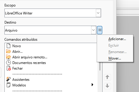 Adicionar novo menu