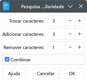 Caixa de diálogo de pesquisa de similaridade