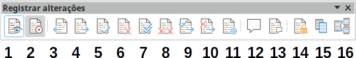 barra de ferramentas Registrar alterações.