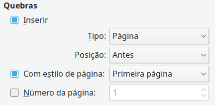 inserir uma quebra de página manual usando a caixa de diálogo Parágrafo