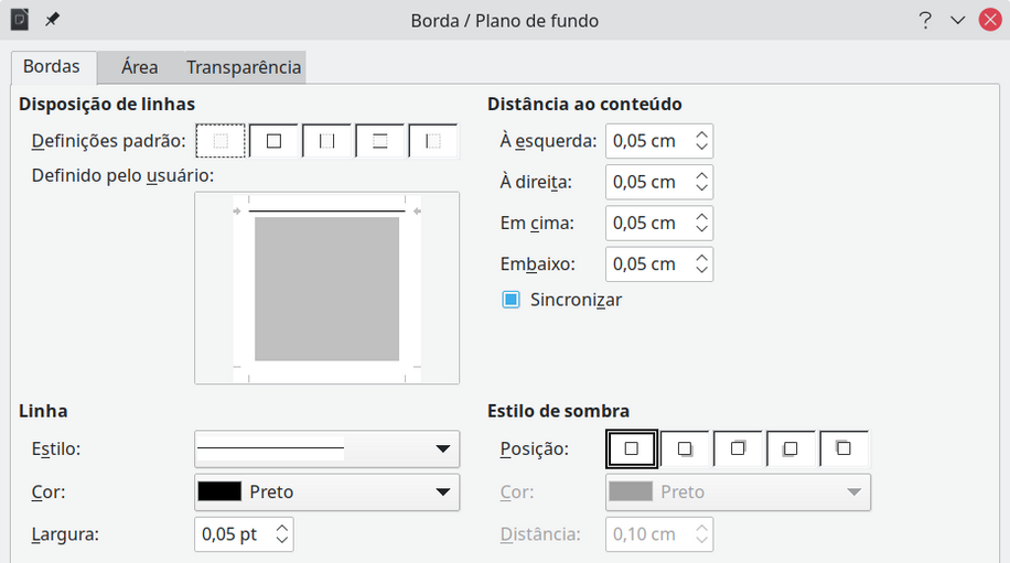 aba Borda/Fundo para cabeçalho ou rodapé