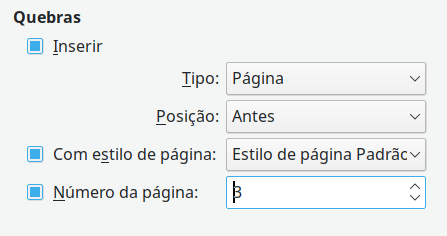 seção Quebras da guia Fluxo de texto da caixa de diálogo Estilo de parágrafo