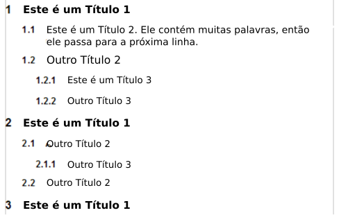 o nível de título a ser configurado