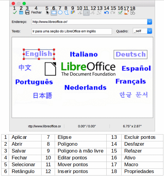 caixa de diálogo para criar ou editar um mapa de imagem