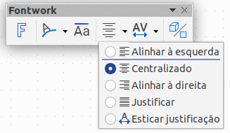 alinhamento do Fontwork