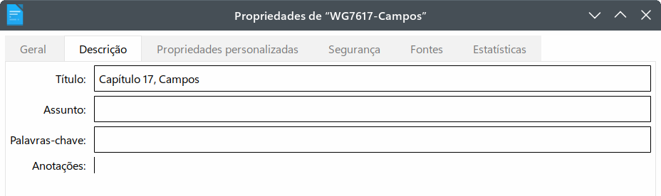 aba Descrição da caixa de diálogo Propriedades