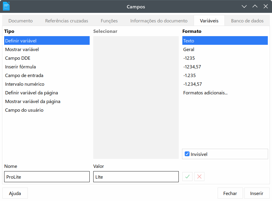 Definição de uma variável a ser usada com conteúdo condicional