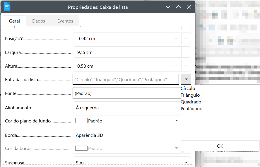 Inserir os termos para uma lista