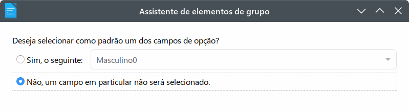 selecione: Não, um campo em particular não será selecionado