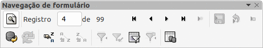 barra de ferramentas Navegação de formulário