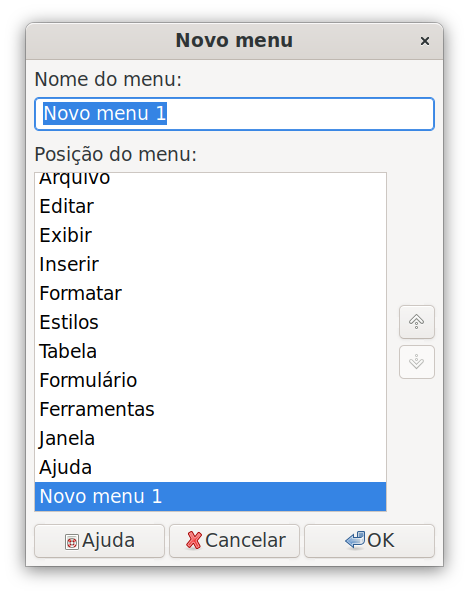 adicionar um Novo menu