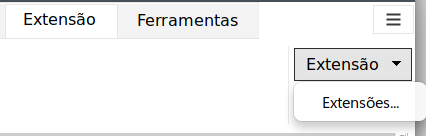 Interface de abas – Aba  Extensão