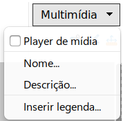 Menu da aba Mídia